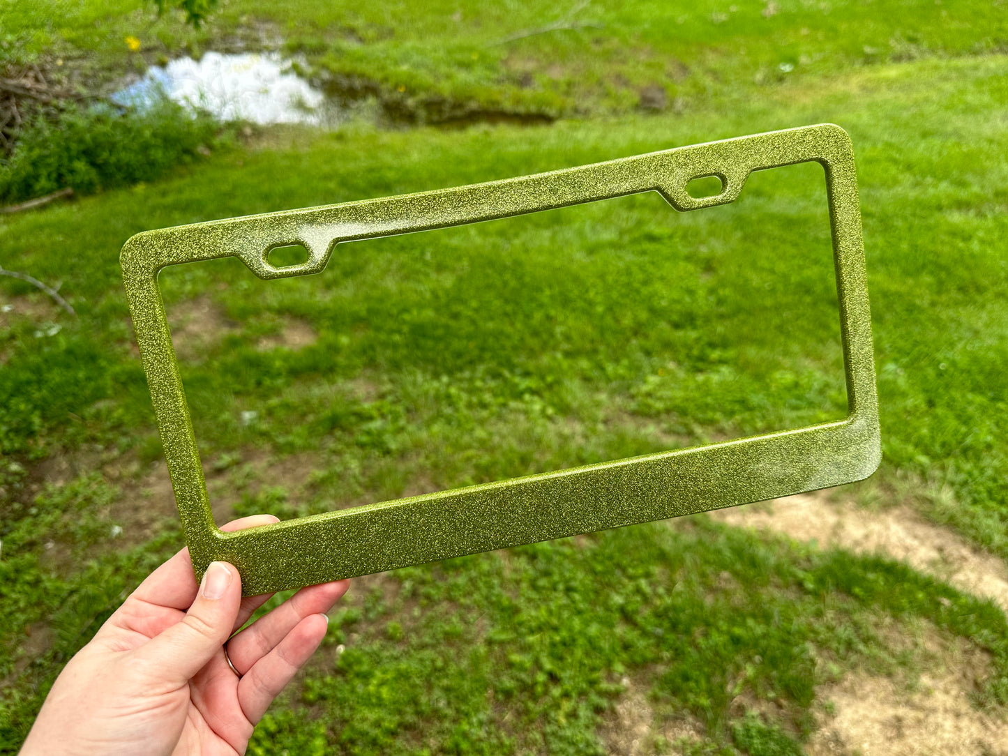 Fine Green Glitter License Plate Frame (Copy)