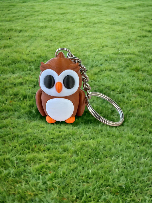 Owl Articulated 3D Printed Keychain