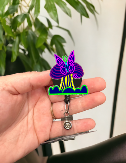 Electric Butterfly Badge Reel