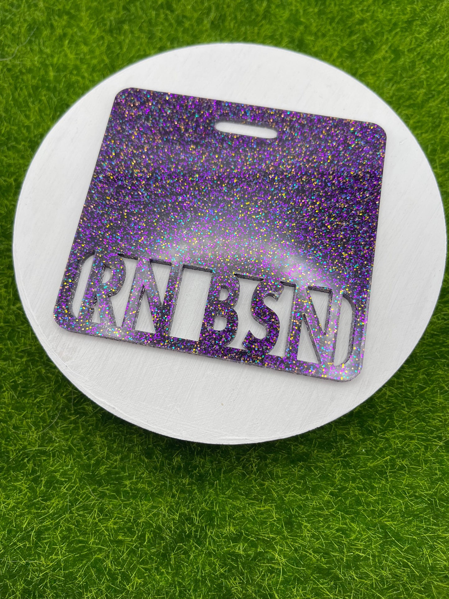 Horizontal Glitter Badge Backer (Nurses/Teachers) - Custom Titles Available! | Nerdy and Geeky Badge Reels for Nurses, Teachers