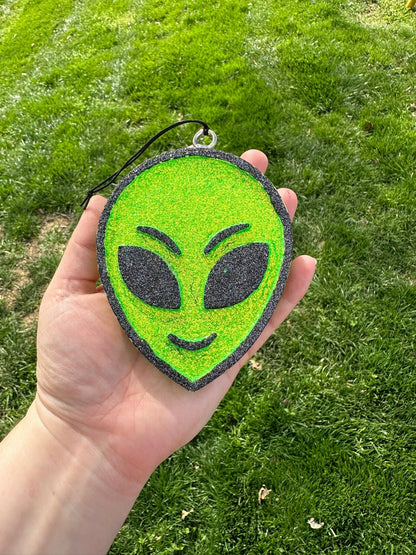 Glitter Alien Freshener | Air Freshie | Car Freshie | Nerdy Car Freshie